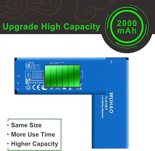 Miniatura 4 de WUHAO Batería de repuesto TLi019D7 de 2000 mAh para Alcatel 1 5033X 5033E 5033D 5033A