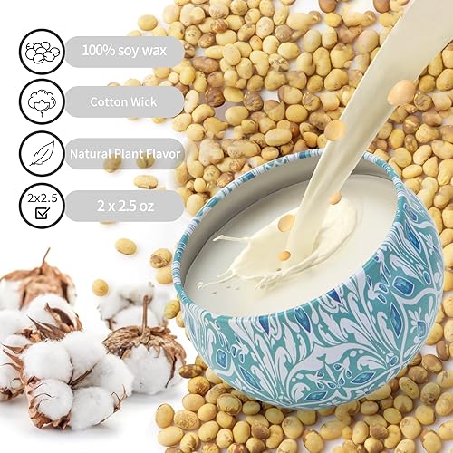 Miniatura 2 de Juego de 2 velas perfumadas de 2.5 onzas, velas relajantes de aromaterapia para el hogar, velas de alivio del estrés, regalos para mujeres, velas de