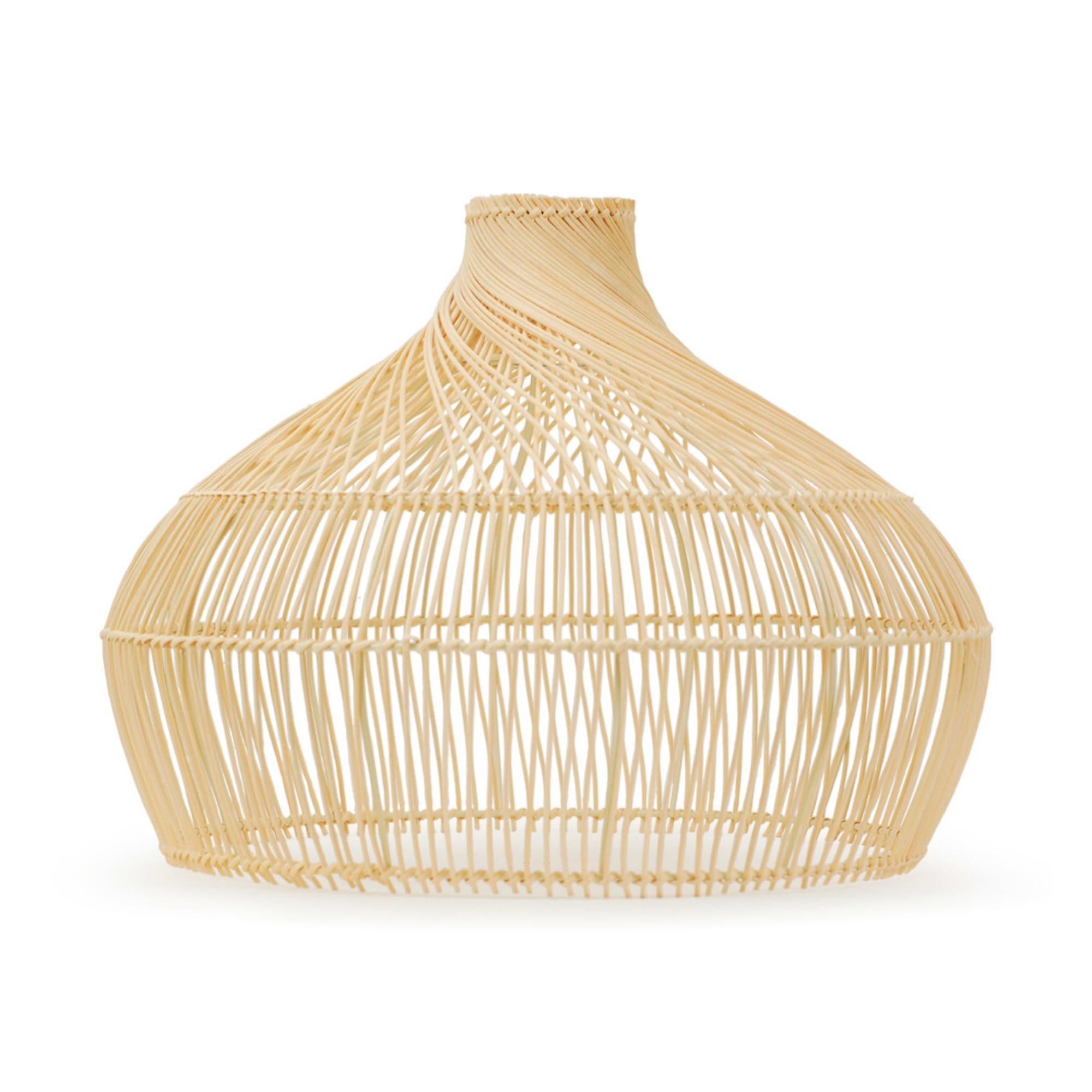 ValueLights | Easy Fit Rattan Lampshade Natural Twisted Wicker Effect Ceiling Pendant Light Shade for Living Room Hallway Bedroom | Shades & Home Improvements Essential | 45.5cm Shade Width