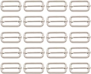 [BIKICOCO] 調整カン 針金コキ、手芸用品 金属 子供 幼稚園 保育園 上履き ナスカン 肩掛け 首輪 バッグ カバン ポシェット 財布 手作り、3.2 x 1.5 cm - シルバー