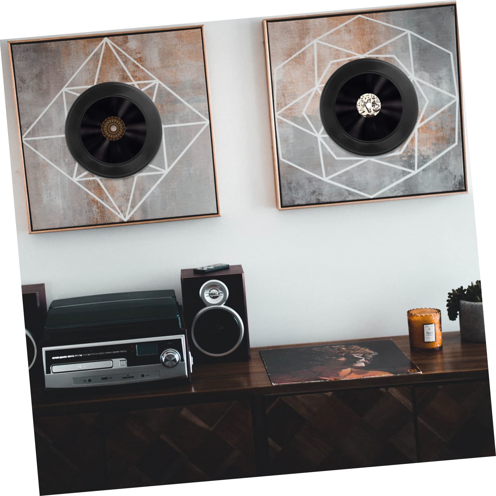Alipis Decorazioni da Parete in Vinile Nero 12 Pezzi, Ornamenti Artistici e Retrò per Arredamento Interno, Adatti per Bar, Caffè e Ambienti Creativi