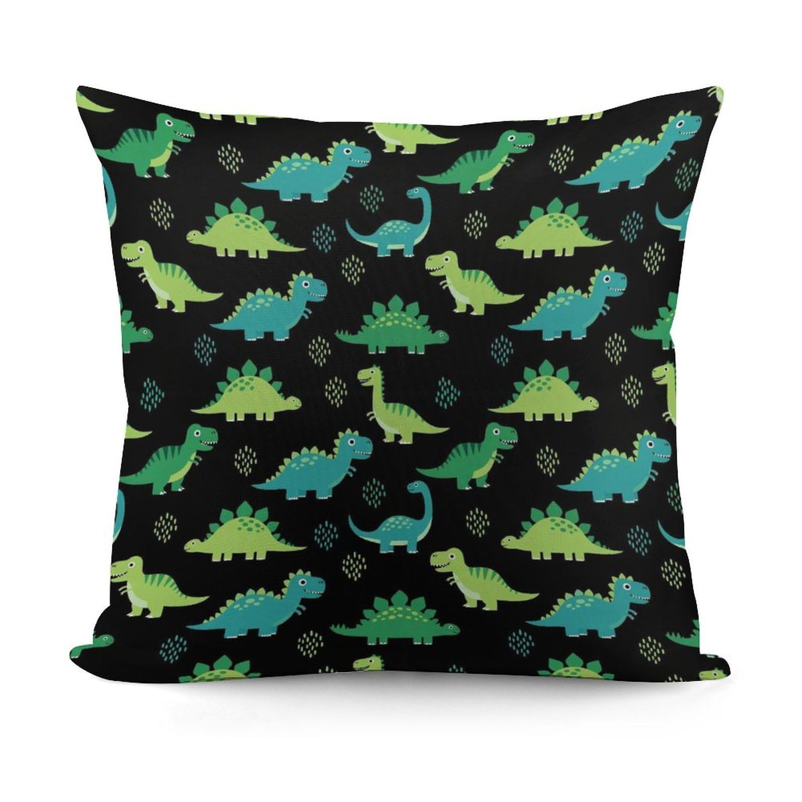 Smazdfxx Picture(74) Unique Pattern Soft Cute Childish Dinosaurs Plush Pillow Cover With Zipper For Sofa, Couch, Living Room Decorative