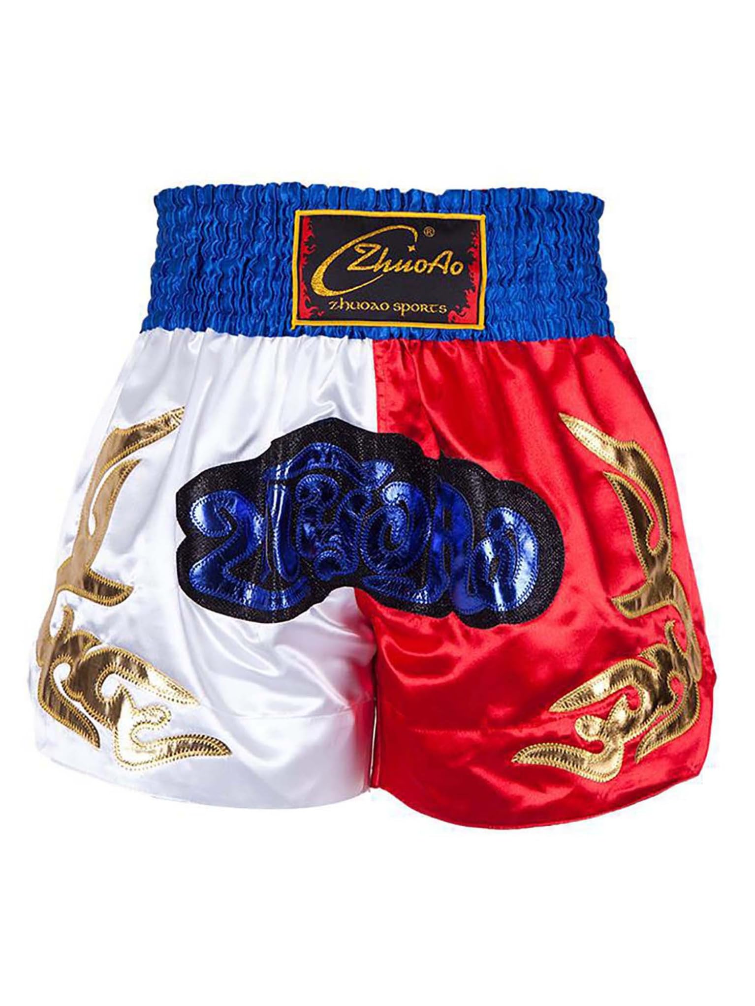 TTAO Enfant Garçon Muay Thai Boxe Short Combat Shorts Arts Martiaux Pantalon Court pour MMA Kicboxing Fitness Training Fight Caleçon Short d'Entraînement 5-16 Ans