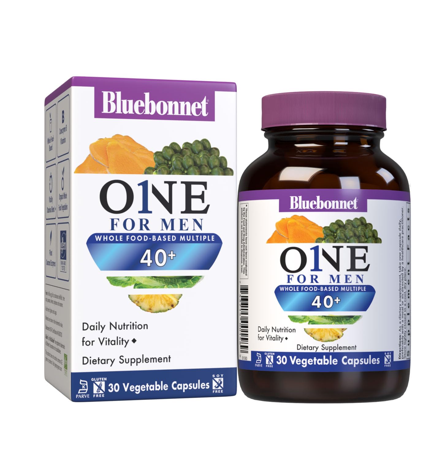 BlueBonnet Nutrition Mens' ONE 40+ Whole Food-Based Multiple 30 Count (Pack of 1)