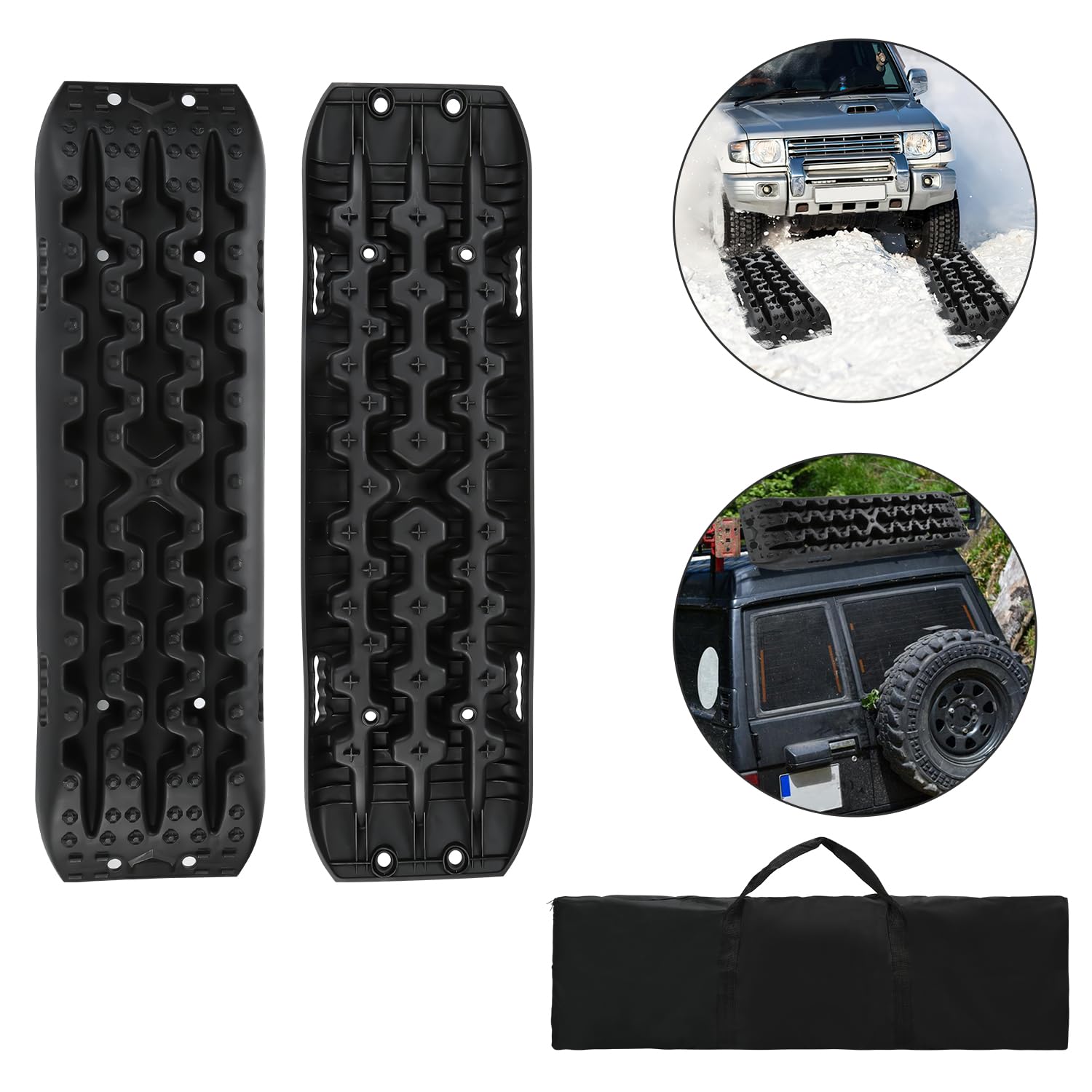 Juego de 2 placas de arena para vehículos recreativos, remolques, camiones, remolques, caravanas, todoterrenos, parte inferior antideslizante con bolsa de almacenamiento, carga de 10