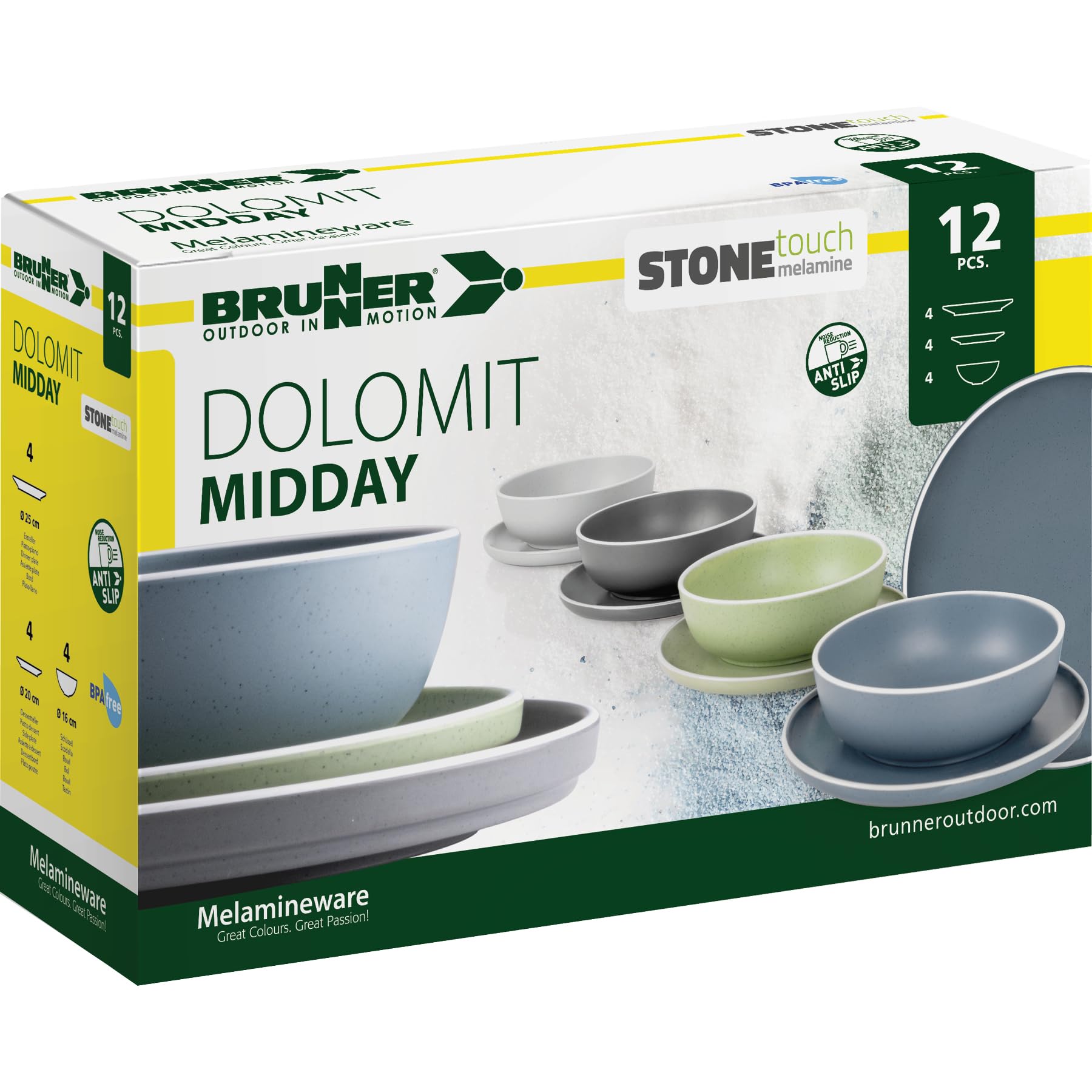 BRUNNER Set Piatti melamm. Midday Dolomit 12pz