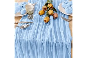 Blue Cheesecloth Table Runner: A Serene Touch for Your Special Occasions