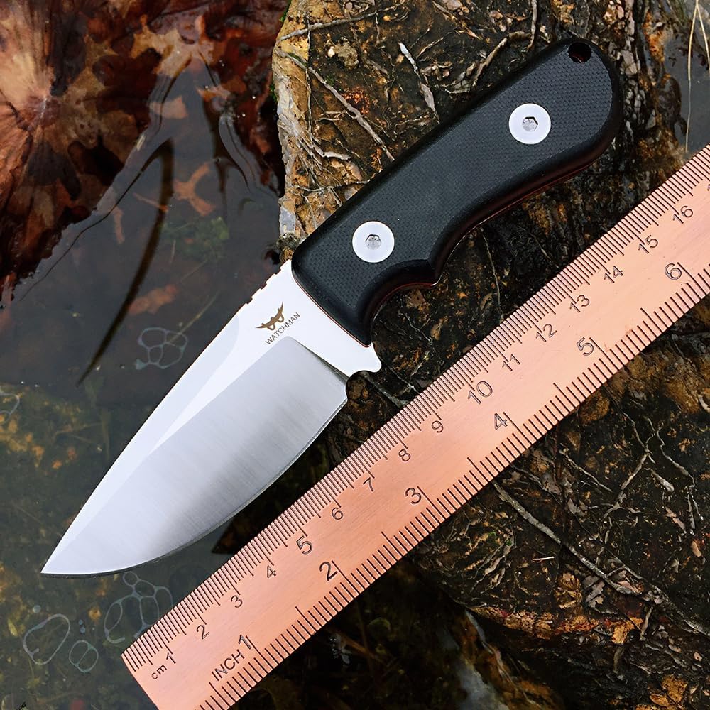 WATCHMAN WF201 EDC Fixed Blade Knife D2 Blade Steel G10 Scales with Kydex Sheaths for Outdoor Activities Camping
