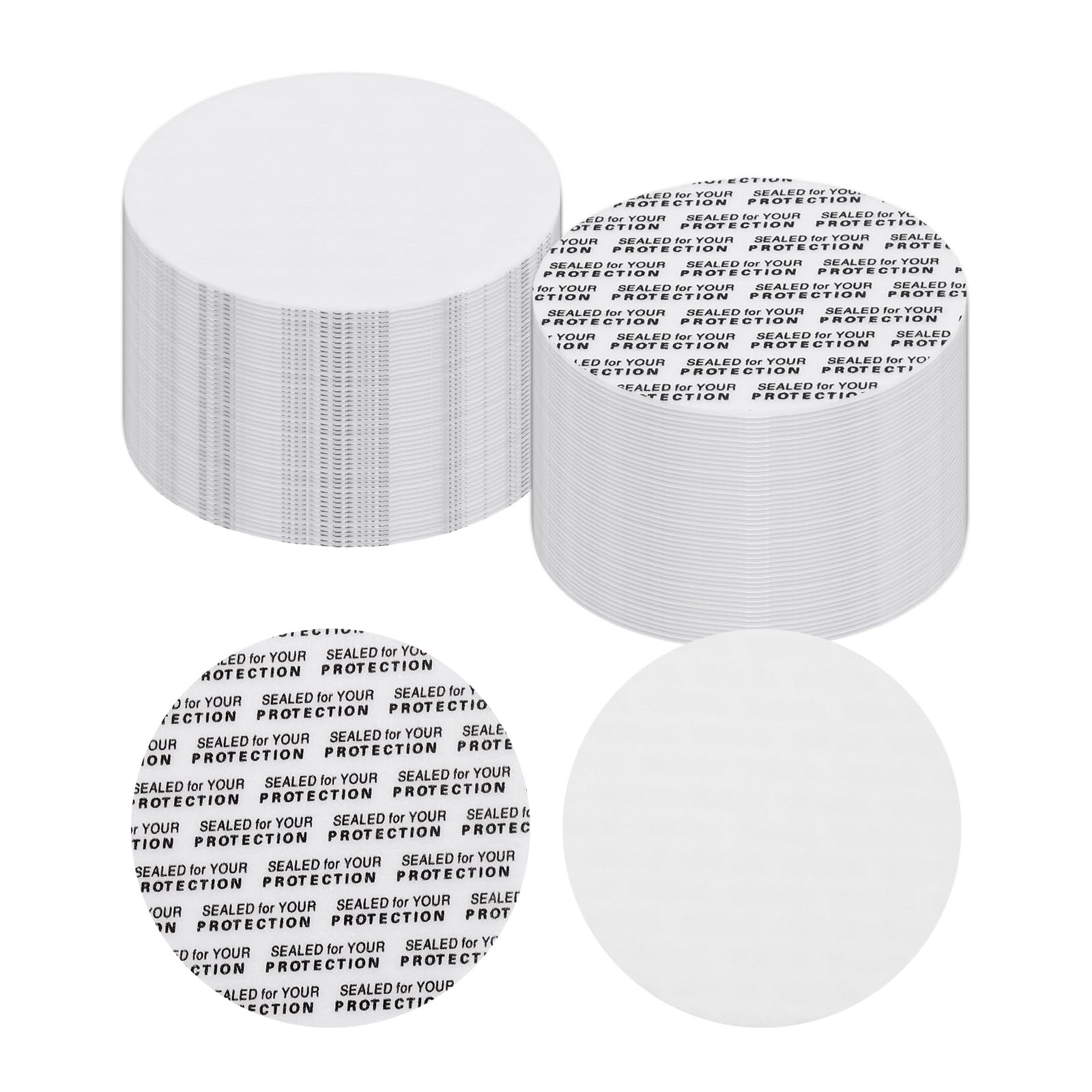 PATIKIL 54mm / 2.13" Foam Lid Liner, 100 Pcs Adhesive Round PS Pressure Sensitive Seals, Cap Liners Resistant Tamper for Plastic Glass Jar Bottle Cap Canning Vials Seals — image 1