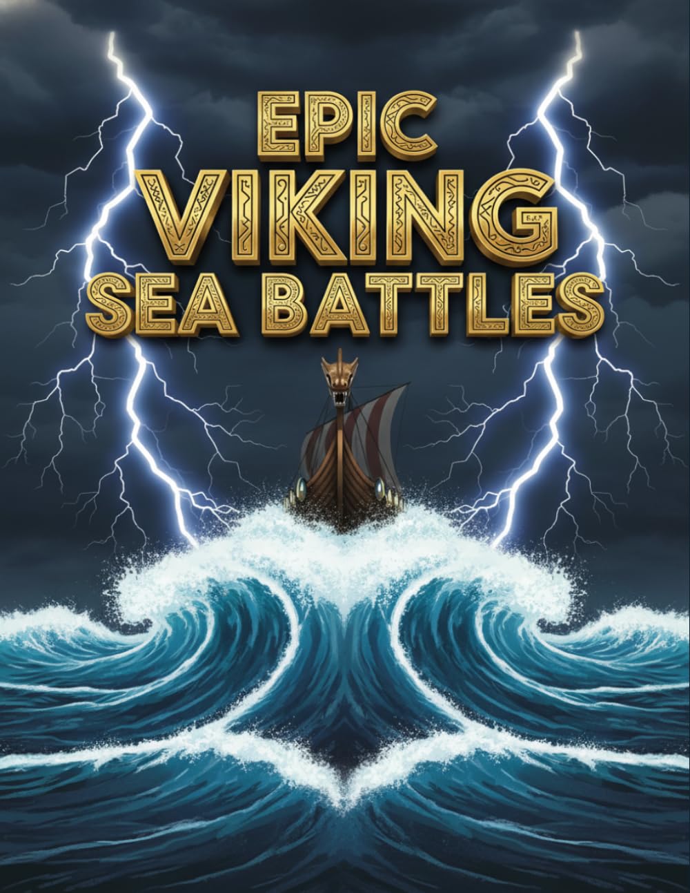 Epic Viking Sea Battles: Grayscale Adult Coloring Book of Norse Longships, Historical Warships, and Stormy Maritime Art for Teens and Adults