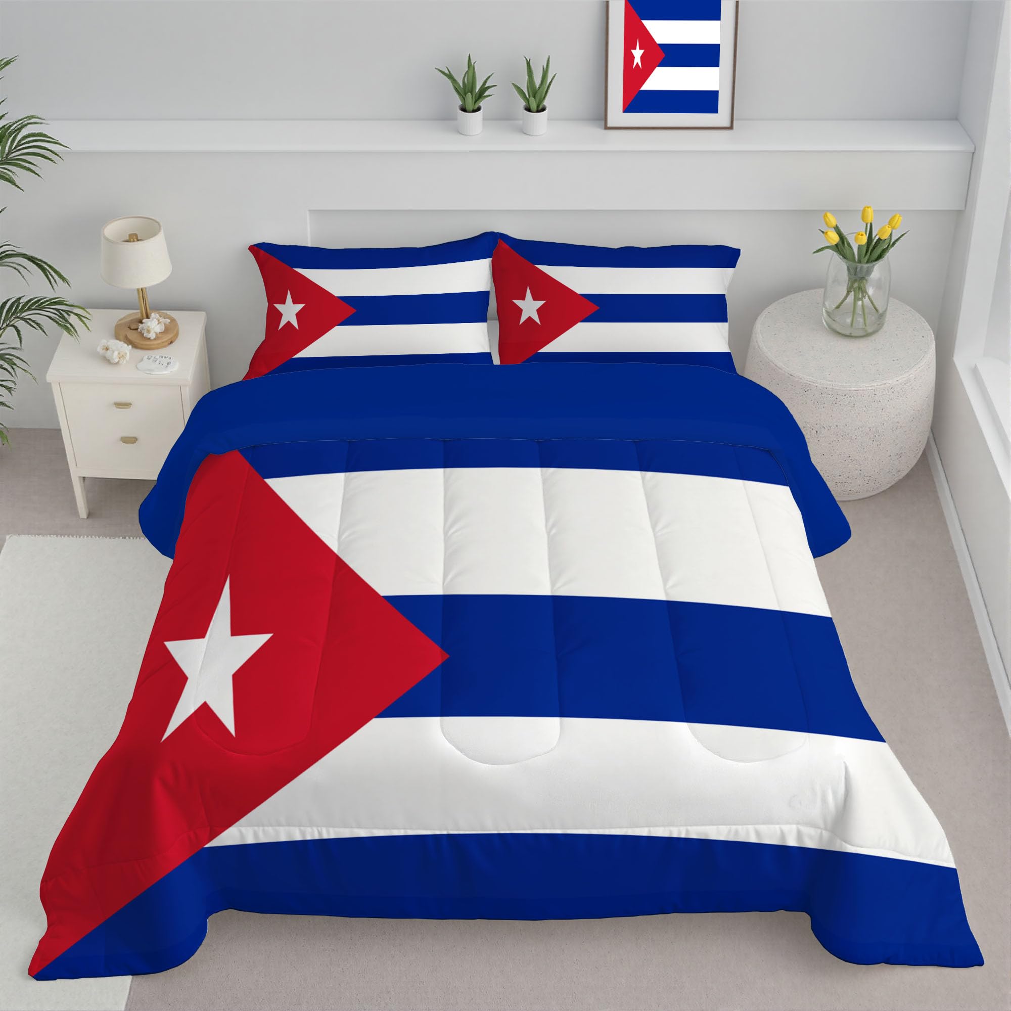Couette 240x220 4 saisons bleu marine pour lit 2 personnes hypoallergénique