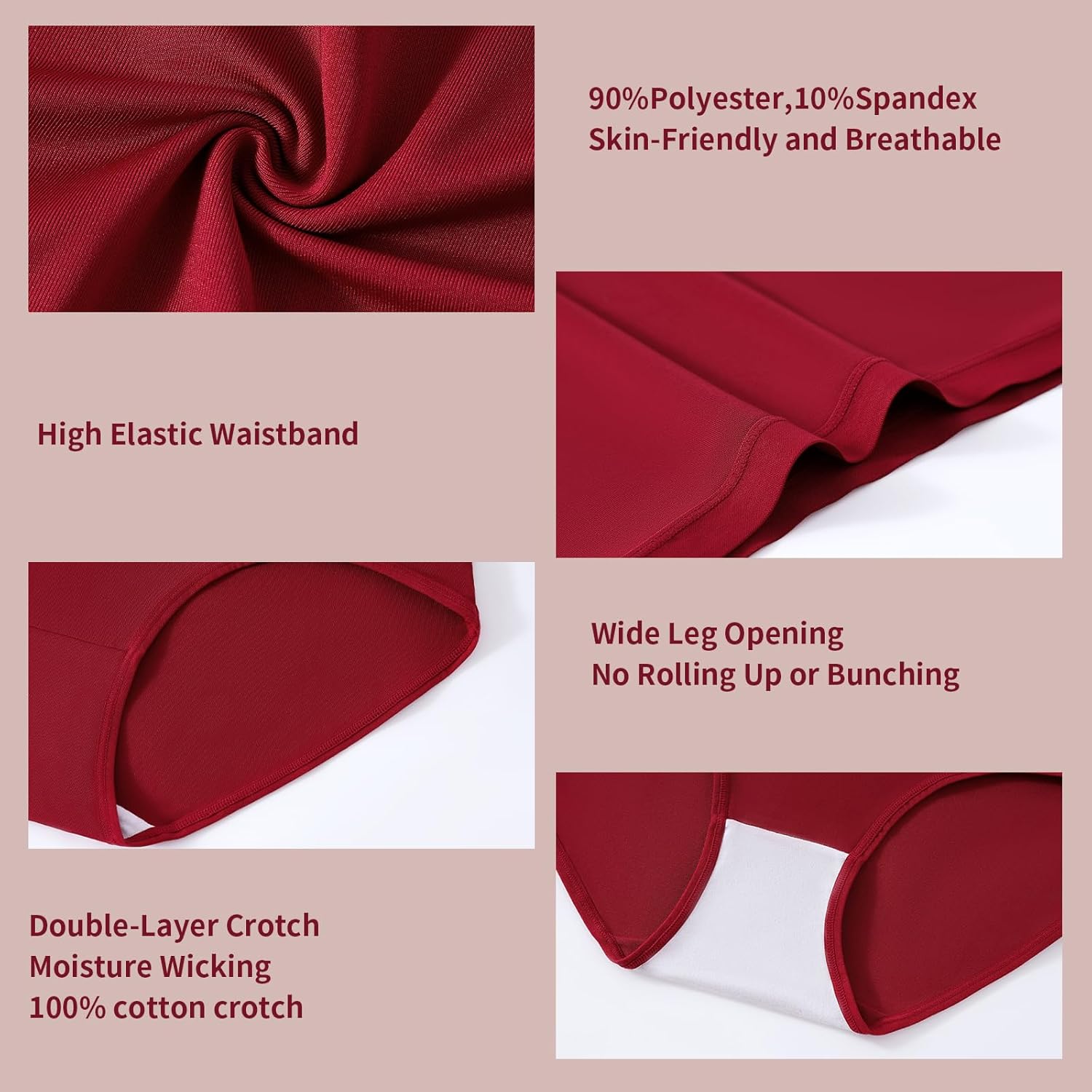 Womens Underwear Pack,C Section High Waisted Tummy Control Moisture-Wicking Brief Underwear,plus size Panties 6Packs - Image 5