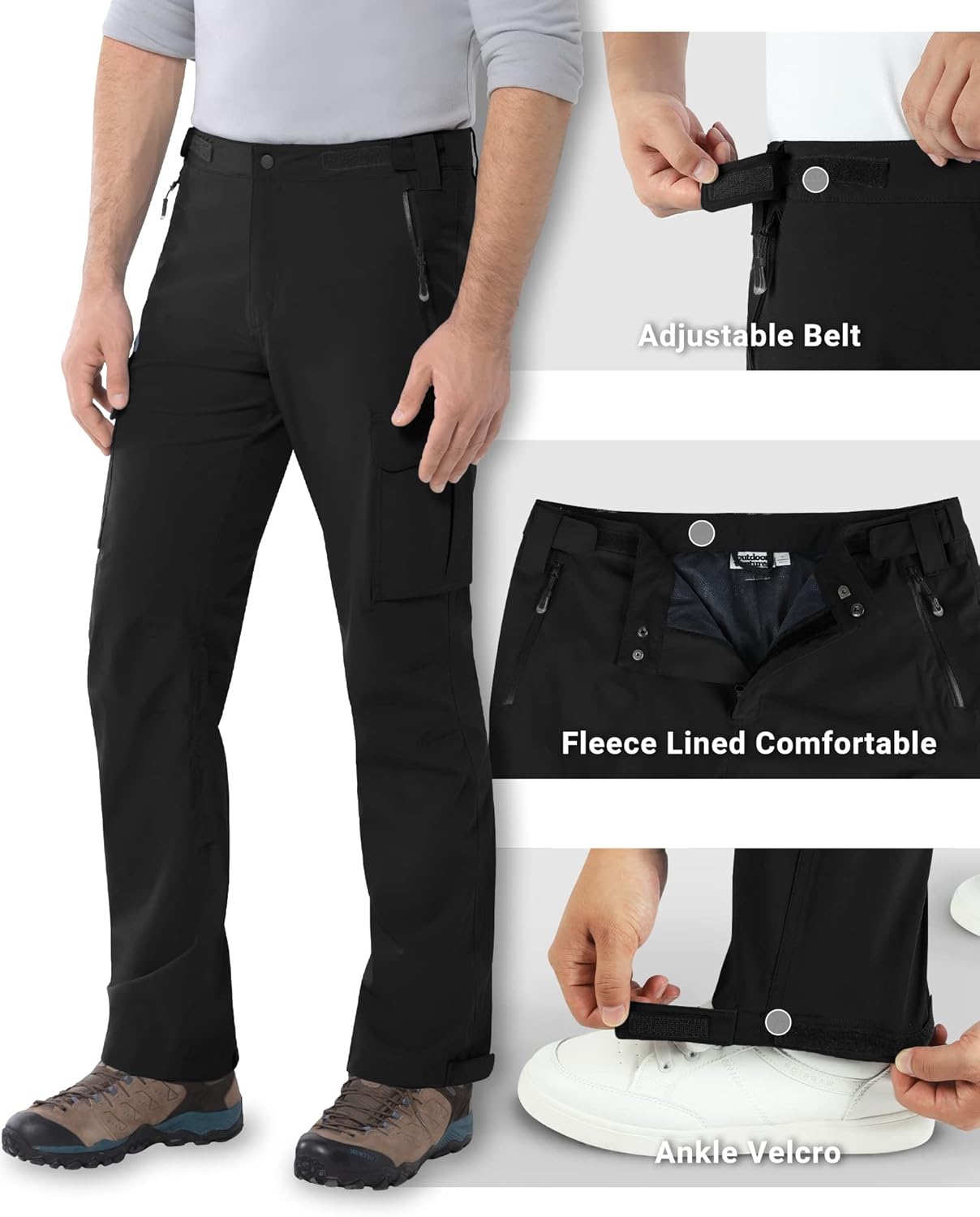 Outdoor Ventures Men's Rain Pants, Lightweight Breathable Waterproof Golf Rain Over Pants for Hiking Fishing Travel - Image 5