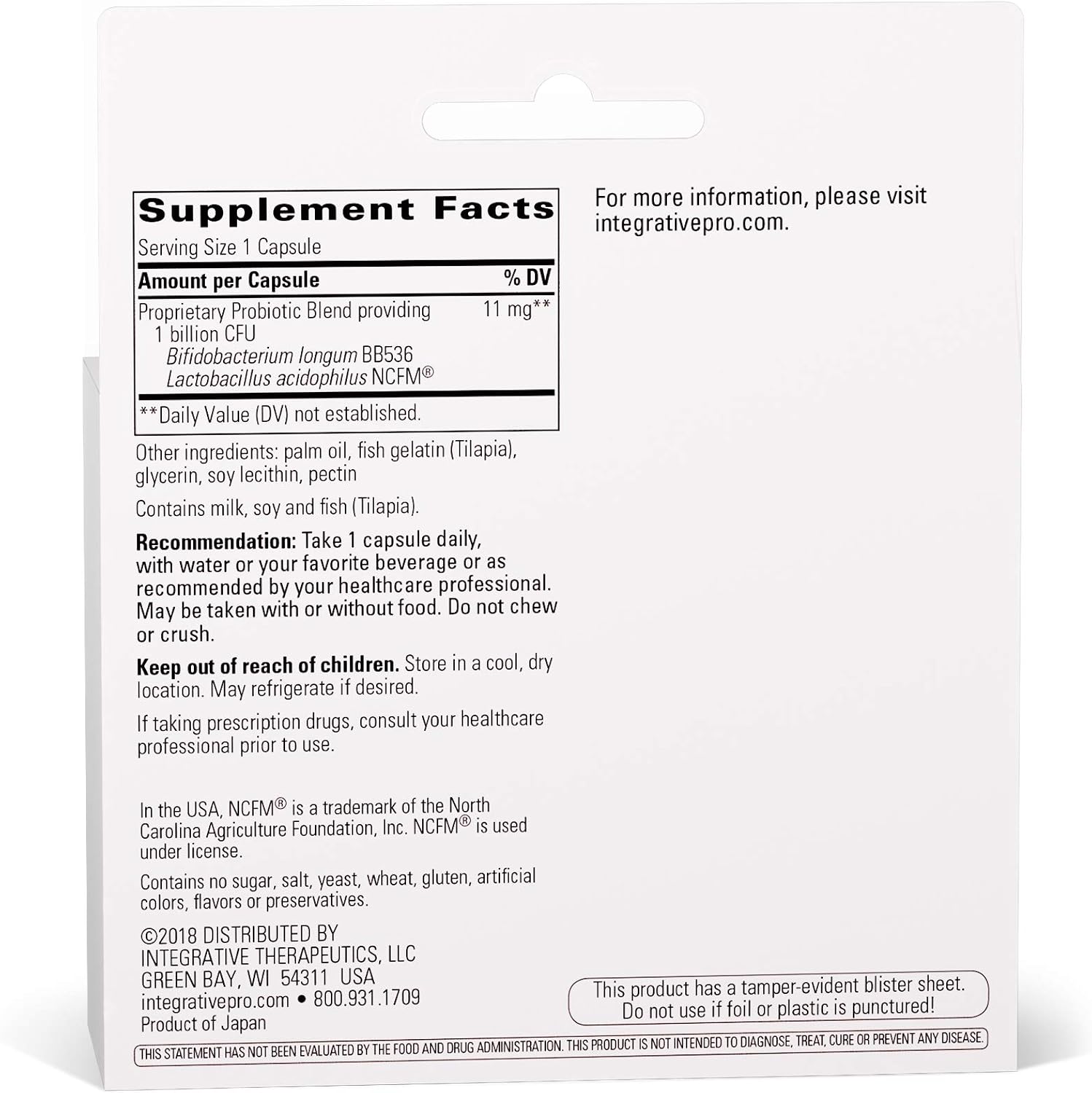 Integrative Therapeutics Probiotic Pearls - Digestive Balance and Gut Health Support* - Lactobacillus Acidophilus and Bifidobacterium - Daily Supplement for Men and Women - Gluten Free - 90 Capsules