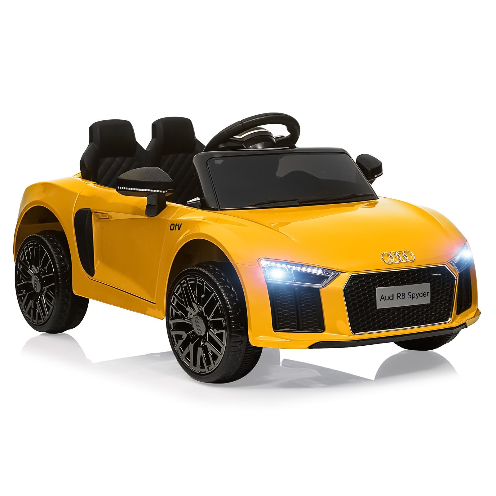 Hipicute Licensed Audi 12V Kids Ride-On Car | Electric Car with Remote Control for Boys and Girls | 4-Wheel Design, LED Headlights, Music, and Horns