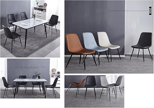 Miniatura 4 de Silla de comedor, Silla de comedor tapizada de PU, Silla de maquillaje para dormitorio de pie de acero para el hogar, Silla escandinava simple de