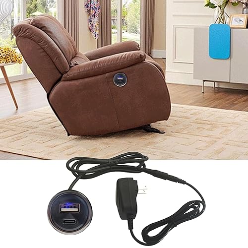 Miniatura 5 de Zócalo USB para muebles con LED de escritorio integrado tipo C y zócalo para carga de teléfono Interfaces dobles Muebles Embedded USB C Station