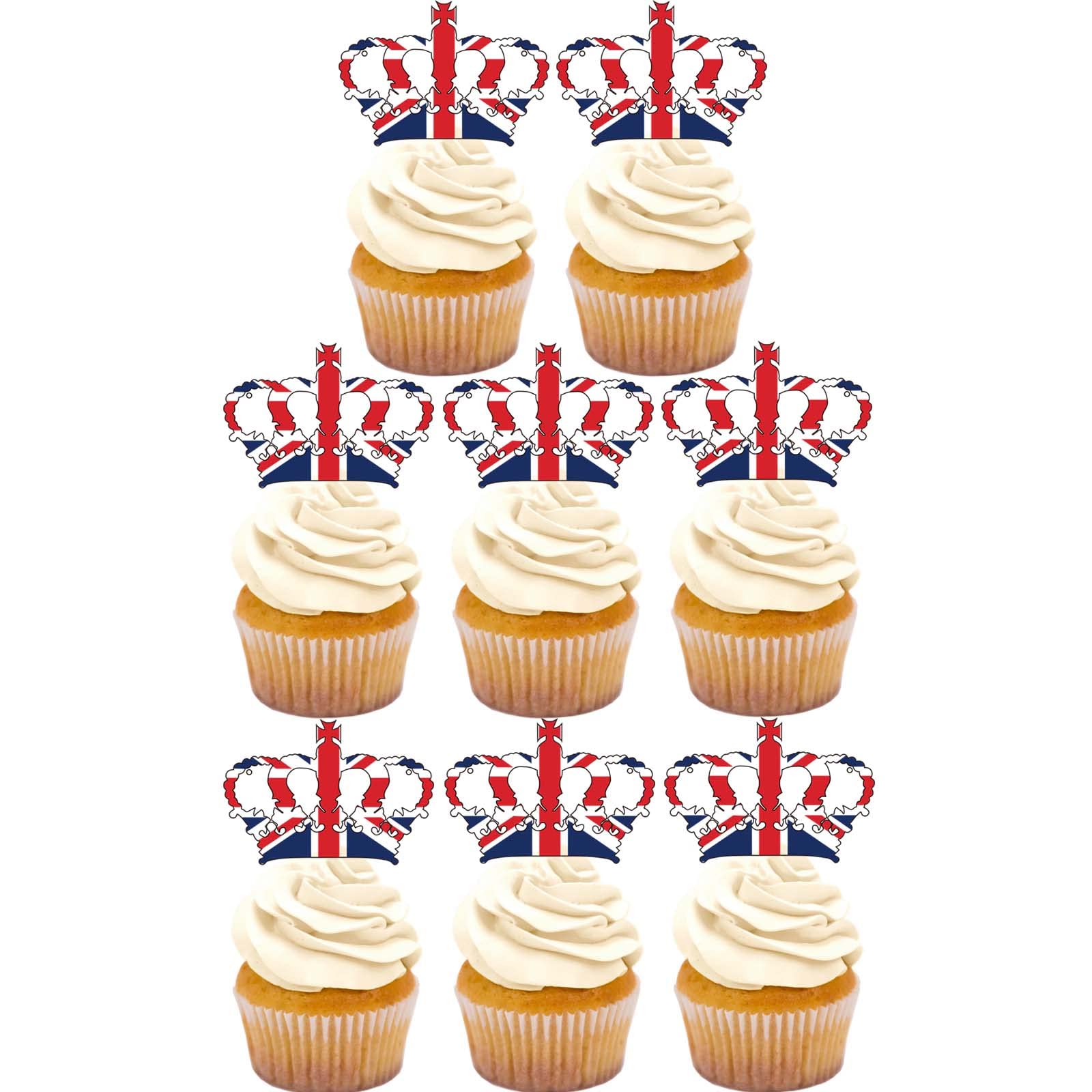 Buy Kings Coronation Decorations, 48 Pcs Crown Coronation Cake Toppers