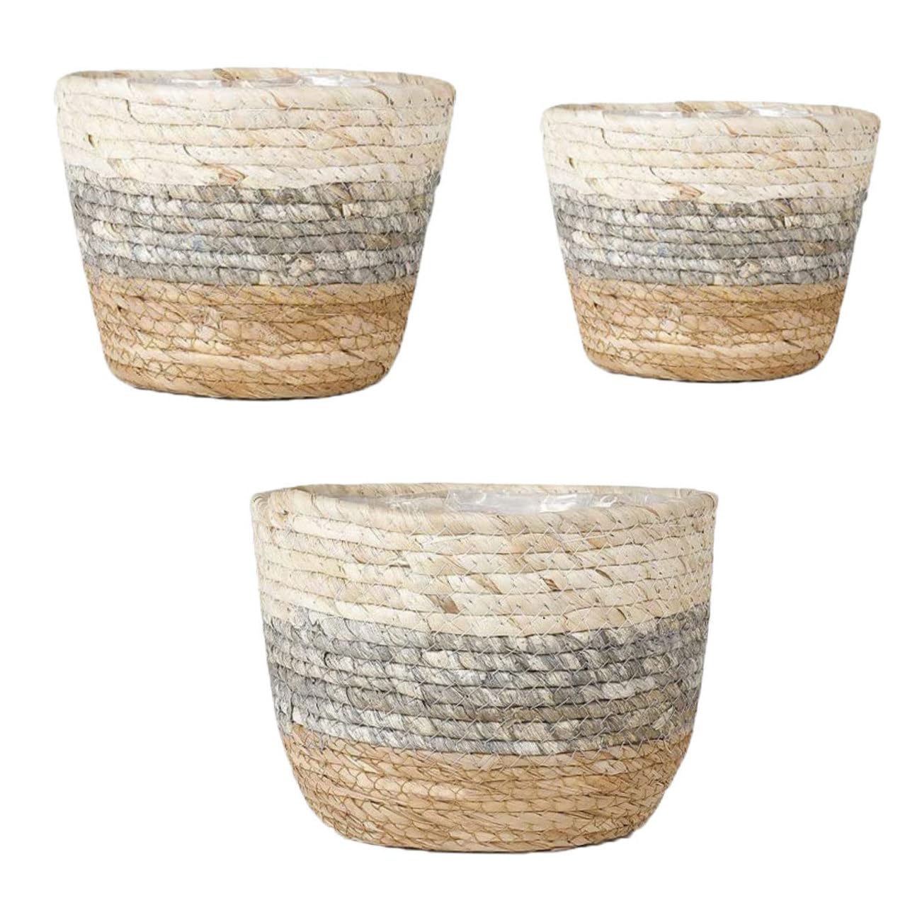Pot de fleurs tissé intérieur cache-pot décoratif maison 3 pièces