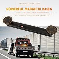 Vista 6 de BooYu Barra de luces estroboscópicas de emergencia de policía roja/azul de 19 pulgadas para camiones/vehículo/coche, mini faro de advertencia