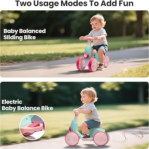 Miniatura 2 de Electric Baby Balance Bike with Bubble Machine for 1 Year Old Boys Girls 4 in 1 Toddler Balance Bike 12-48 Month Kids Bubble Bike Ride Toys First