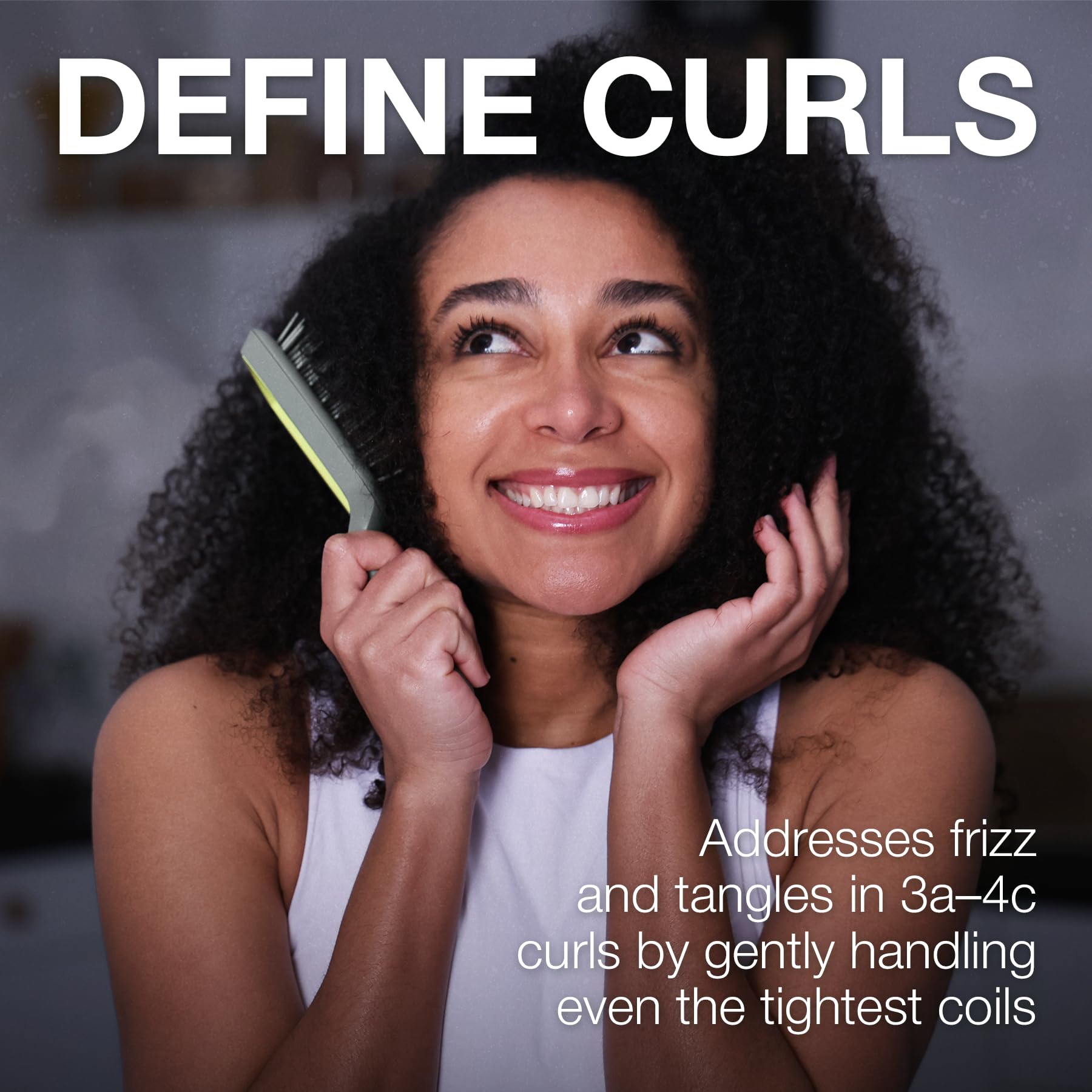 Janeke Curvy - Spazzola districante per capelli, colore: Verde - Grigio