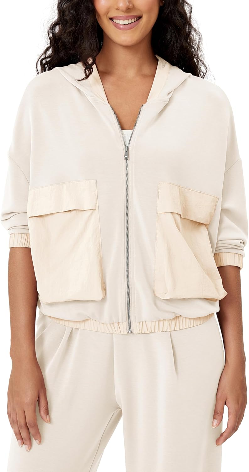 ODODOS Women’s Modal Soft Full-Zip Hoodies with Pockets Casual Fall Outfit Hooded Jacket