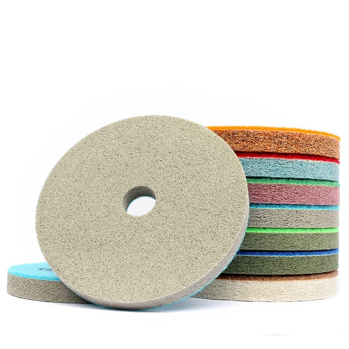 ZTBH Discos de molienda 7 PCS/Set 125mm 5 "Pasteles de Pulido de Diamantes de Esponja, Herramienta de Limpieza de mármol de Pulido de Granito Muela