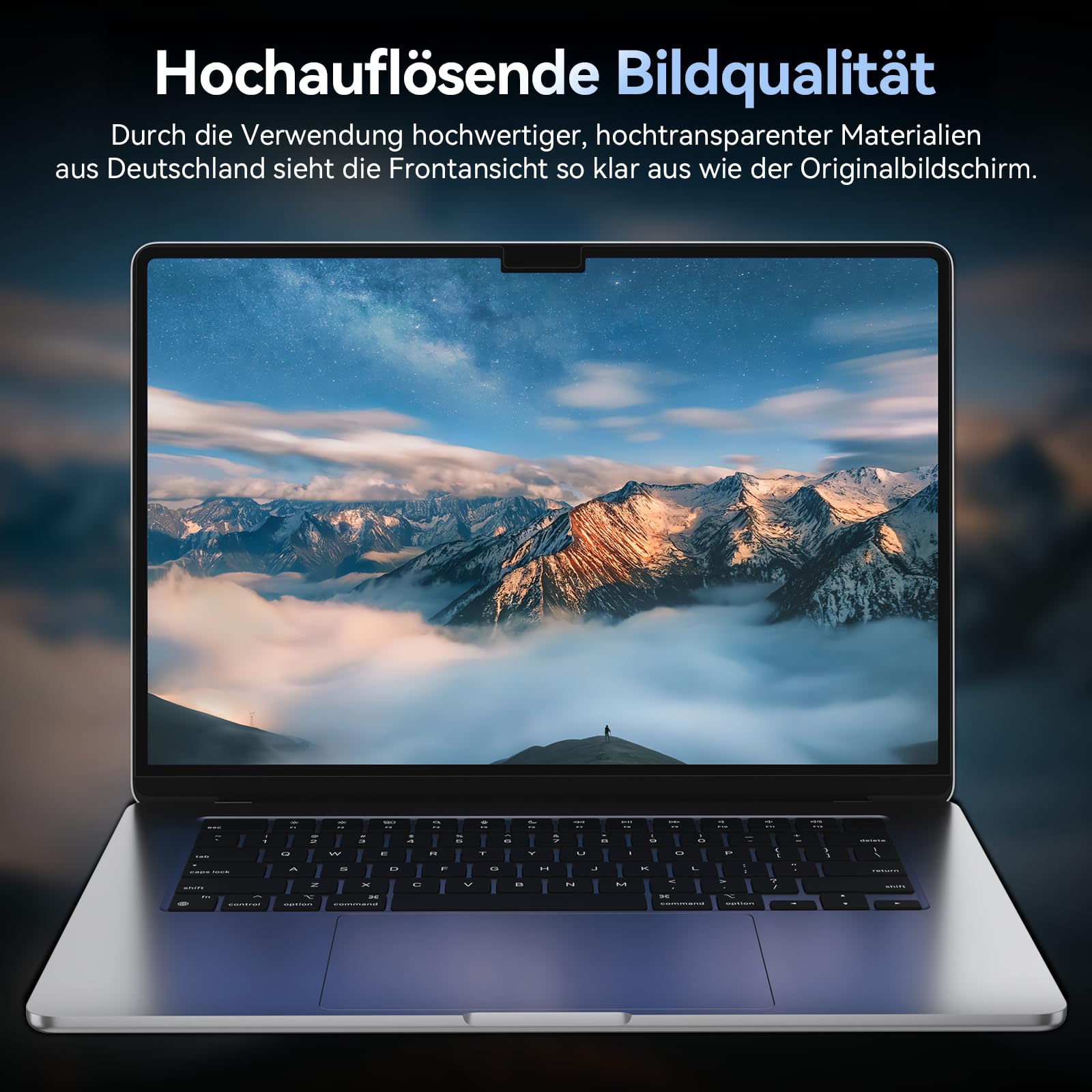 Filtro privacy a 360° per MacBook Air 13 inch M4 2025& MacBook Air 13.6 inch (M2/M3, 2022/2024), pellicola protettiva antiriflesso a 4 vie