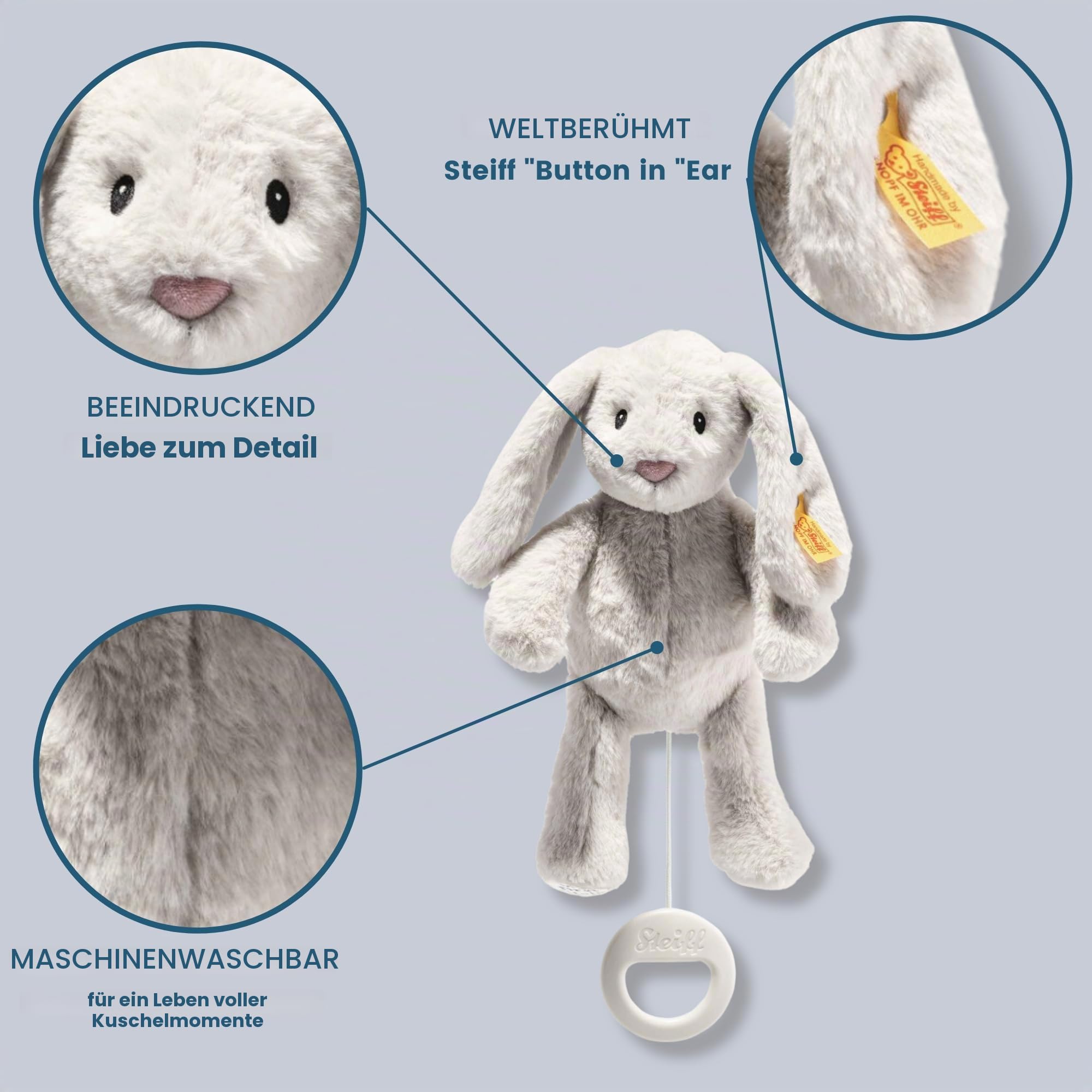 Steiff - 242465 Soft Cuddly Friends My first Steiff Hoppie Hase Spieluhr