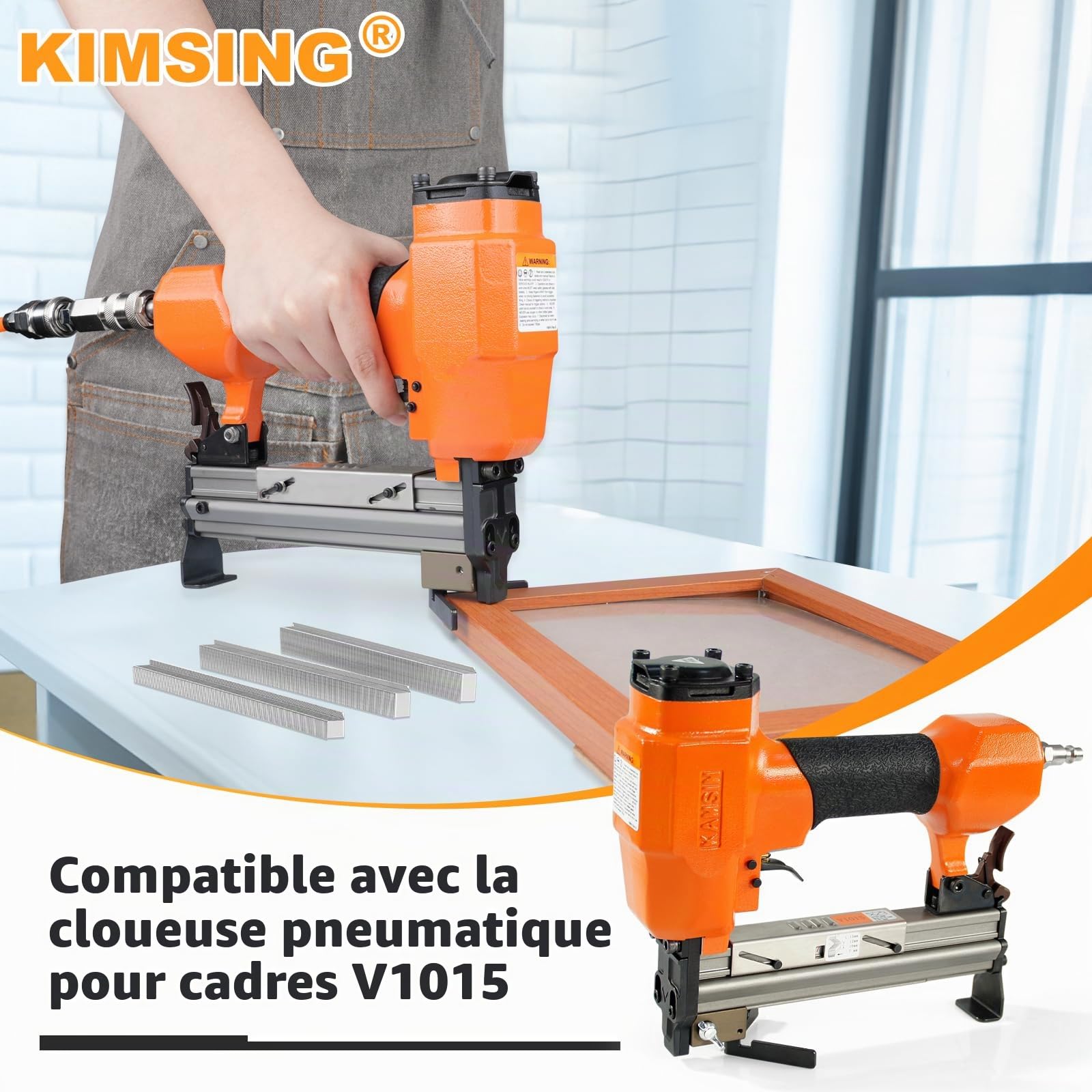 KIMSING 30GA 12mm pointes à V pour bois dur 4000 pces pour cadres | Anticorrosion, collage anti-desserrage, surface lisse pour moins d'accrochages, pour V1015 et assemblages de cadres