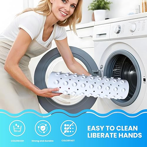 Miniatura 5 de Linoows Tapete de baño para bebé, 40 x 16 pulgadas, extra grande, antideslizante, con dibujos animados para niños, con ventosas y agujeros de