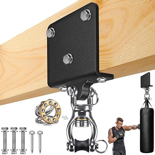 Miniatura 11 de SELEWARE Colgador de Saco de Boxeo de Servicio Pesado y Abrazadera de Viga para Boxeo, Muay Thai, MMA D. BeamHanger con ancla giratoria 2