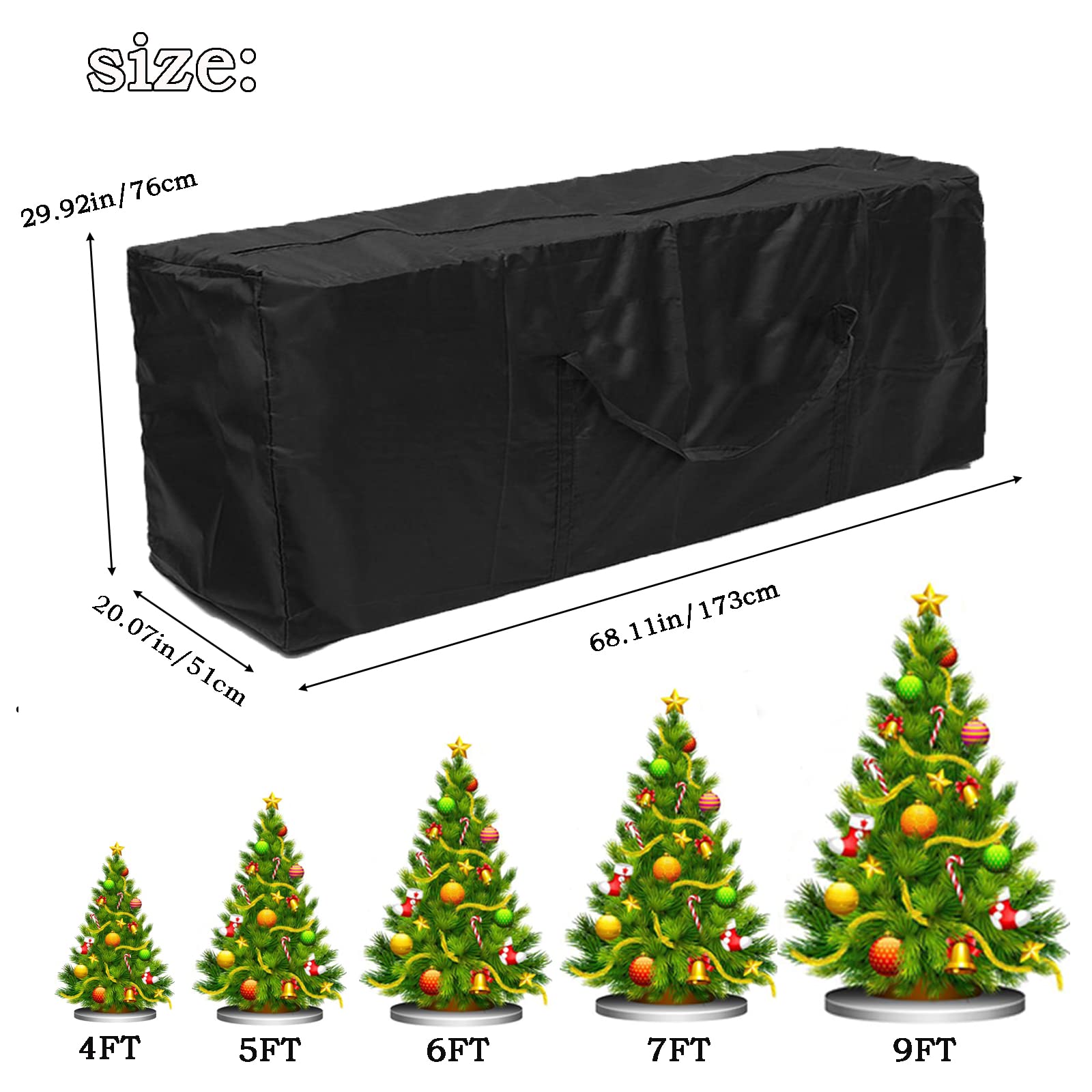 Custodia Per Cuscini Da Giardino - Oxford 210D, 173x76x52cm, Impermeabile UV Resistente - Foto 2