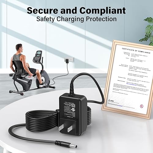 Miniatura 3 de Cable de alimentación de 9 V para Schwinn 270 cargador de bicicleta reclinada apto para bicicleta estática Schwinn 170 230 101 130 150 202 220 230