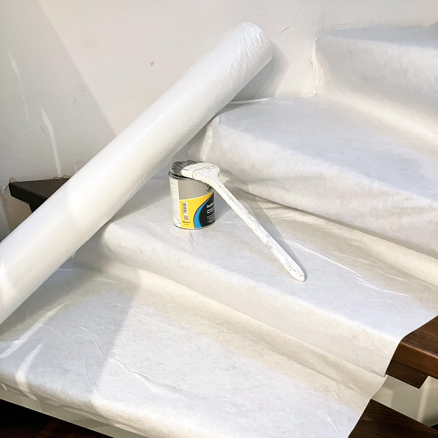 3x Handelskönig Schutzvlies selbstklebend 130 g/m² 100 cm x 25 m Malervlies Abdeckvlies Vlies Bodenschutz Treppenvlies Vlies Maler Teppich Bodenschutz