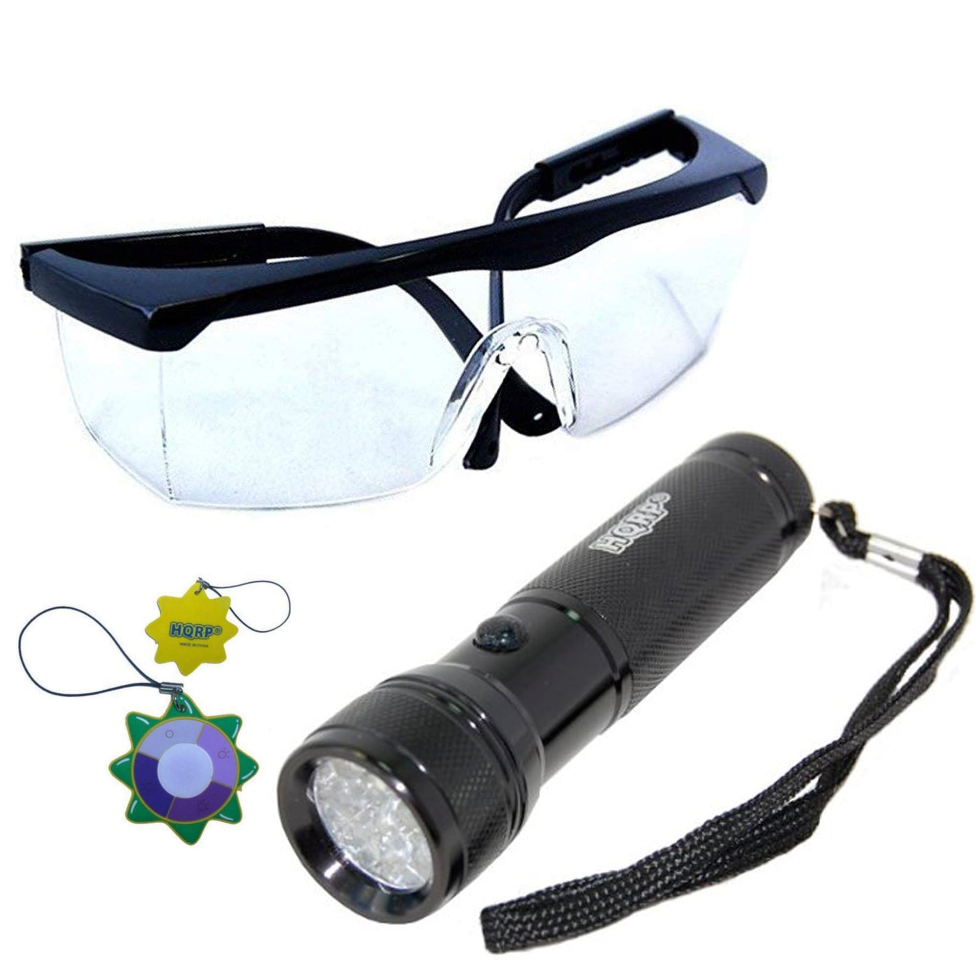 Hqrp Light Professional 365 Nm Longwave 12 Uv Led Black Flash And Uv Protecting Safety Glasses Plus Sun Meter