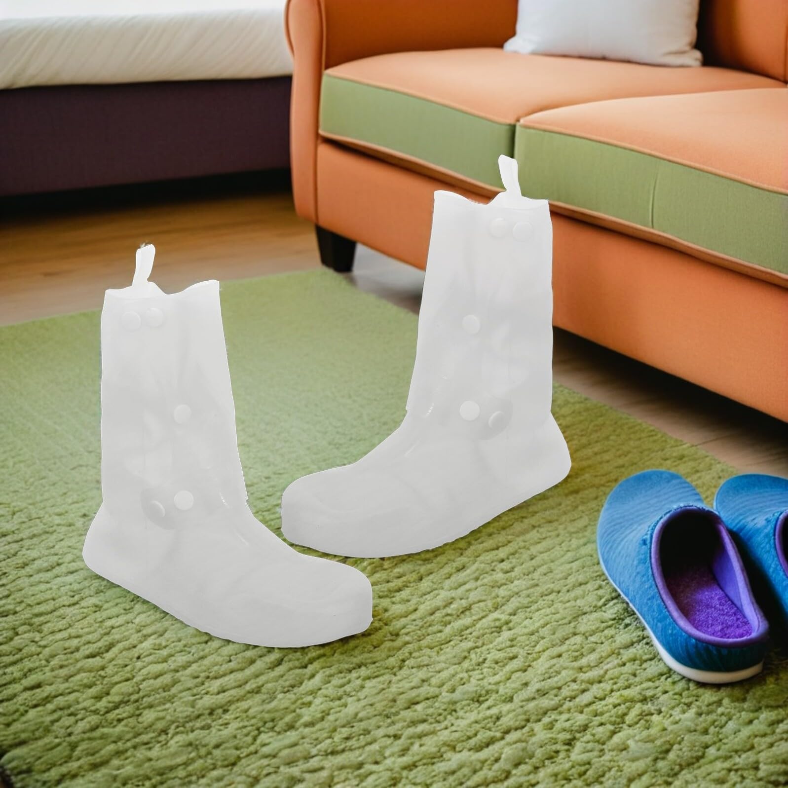 Beavorty 2 Pares De Fundas Impermeables Para Zapatos Antideslizantes Impermeables De Pvc Color