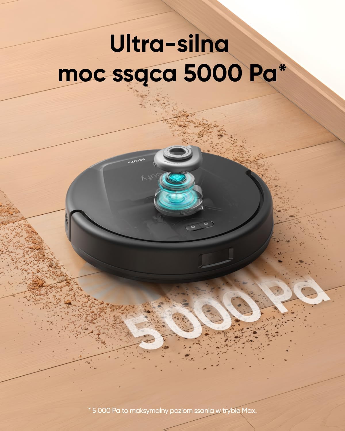 eufy Clean L60 robot odkurzający ze stacją ssącą, bardzo duża siła ssąca 5000 Pa, zapobiega plątaniu się włosów, stacja odsysająca 60 dni bez opróżniania, nawigacja laserowa iPath(odnowiona)