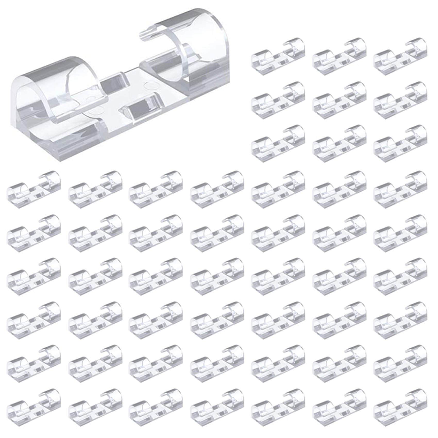 Jnchdghwa Transparent 400Pcs Cable Clips Cable Tidy Wire Holder With Strong Self Adhesive Pads Plastic Cord Management Organiser