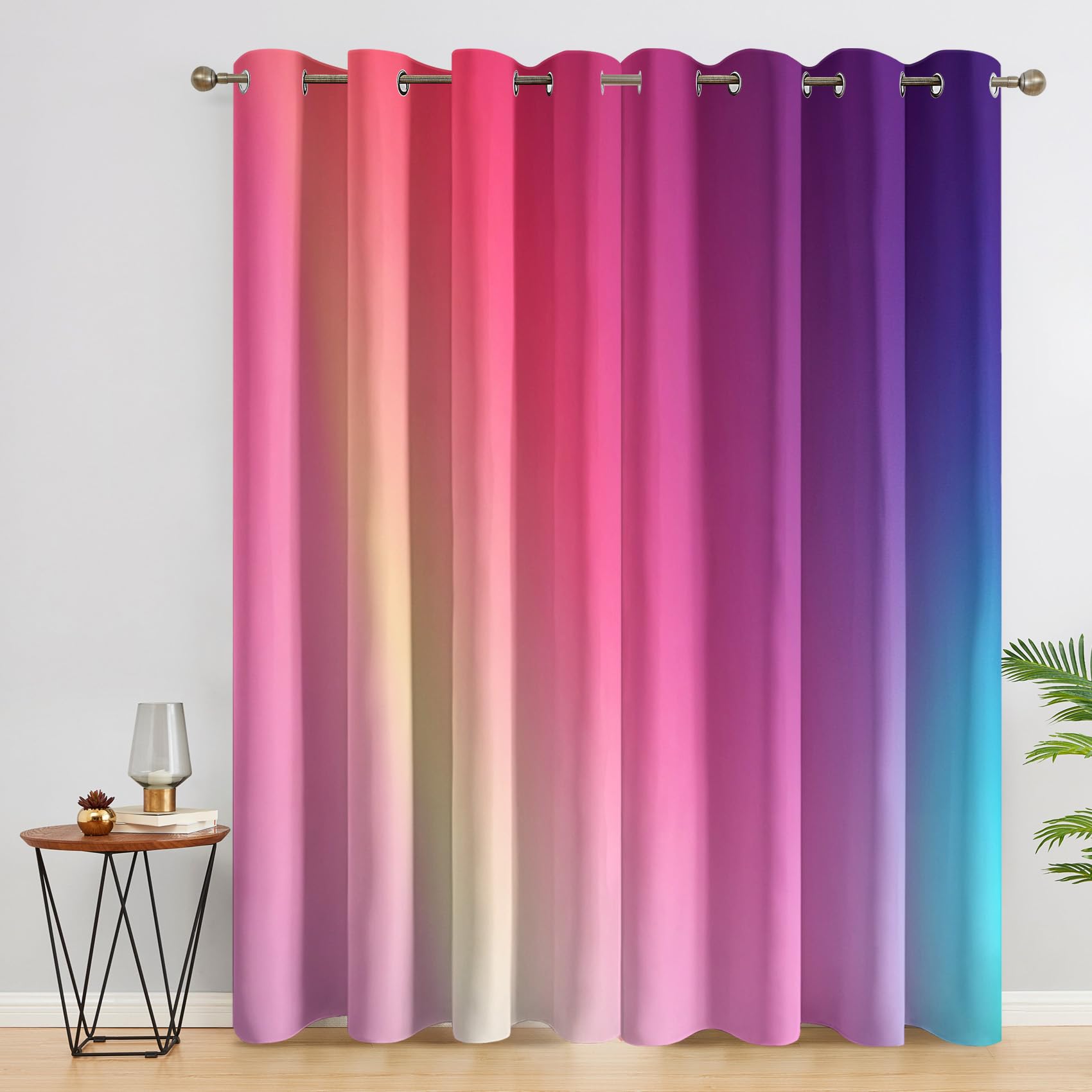Rideau occultant thermique œillets chambre salon dégradé rose violet