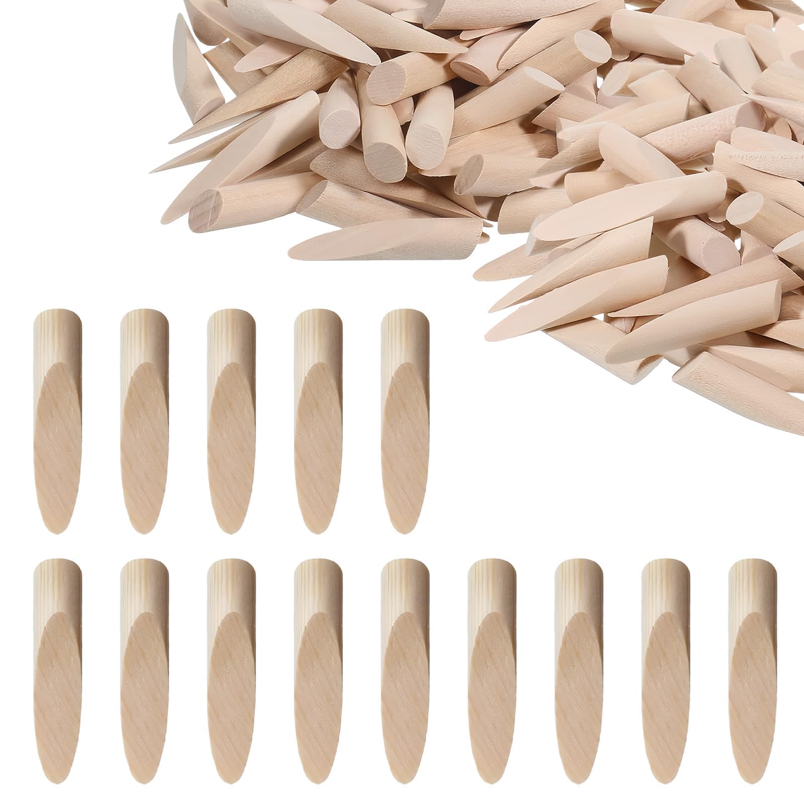 100pcs Solid Wood Pocket Hole Plugs, 4.7cm Solid Wooden Dowels, Pocket Hole Jig Wood Dowels, Dowel Jig Doweling Jigs Pocket Hole Screws for Inclined and Vertical Holes Plug Holes