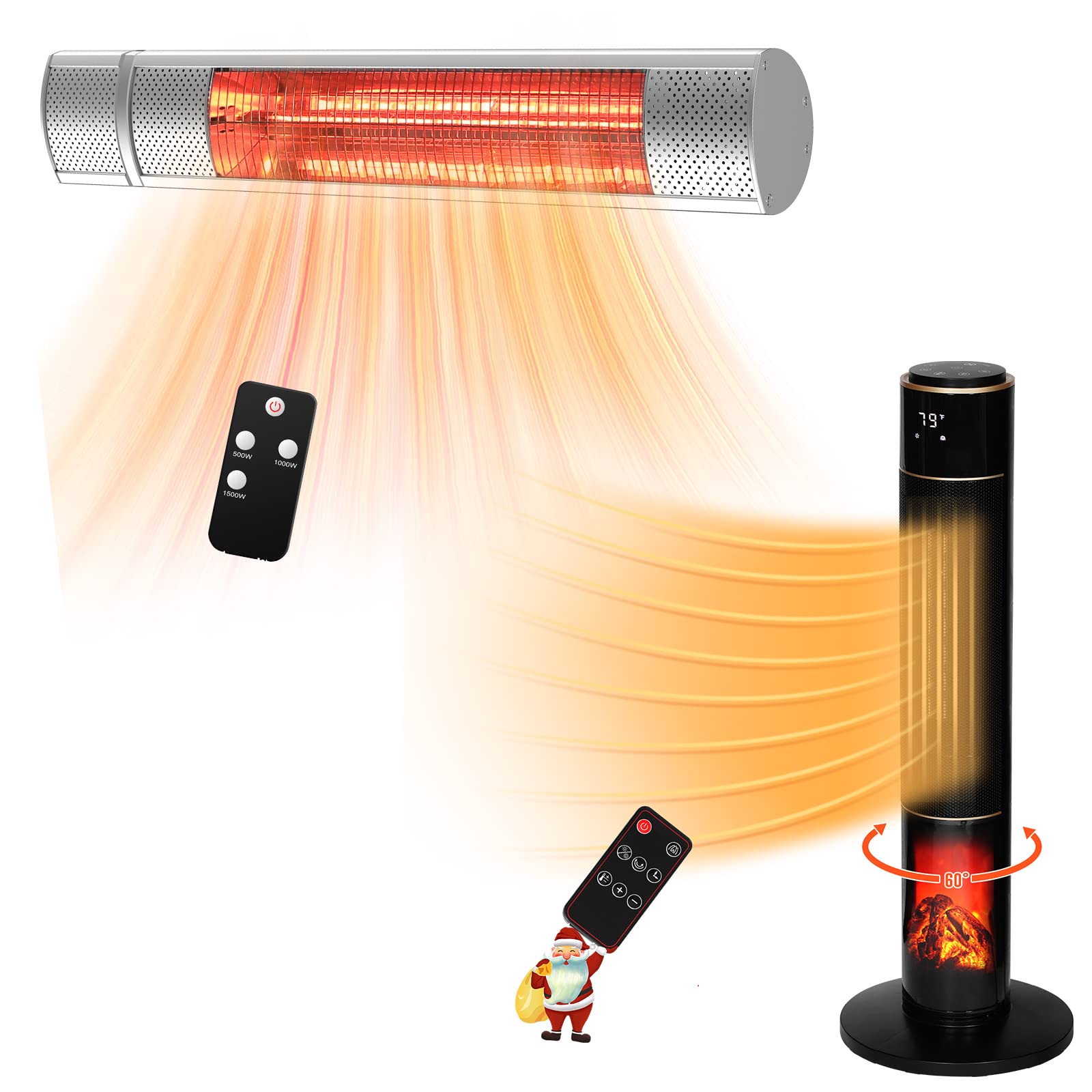 Amazon.com: Electric Patio Heater, 34 In Space Heater for Indoor Use, Sunday  Living Heaters Set : Patio, Lawn u0026 Garden