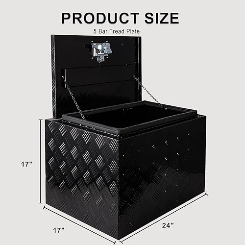 Miniatura 5 de Caja de herramientas para camión de 24 pulgadas, caja de herramientas de remolque resistente de aluminio, impermeable, para cama de camioneta,