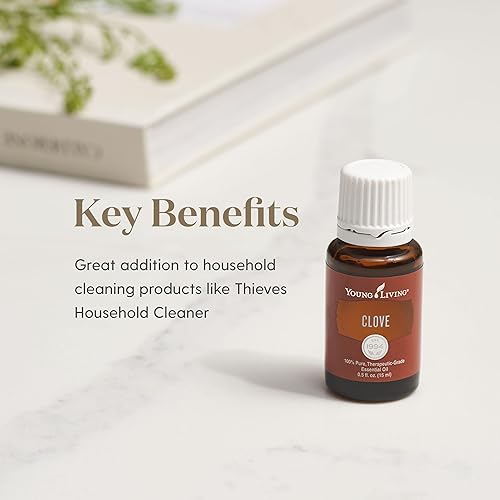 Miniatura 4 de Young Living Aceite esencial de clavo de olor, 0.5 fl oz, propiedades de limpieza aromáticas cálidas, productos dentales para ladrones, apoyo