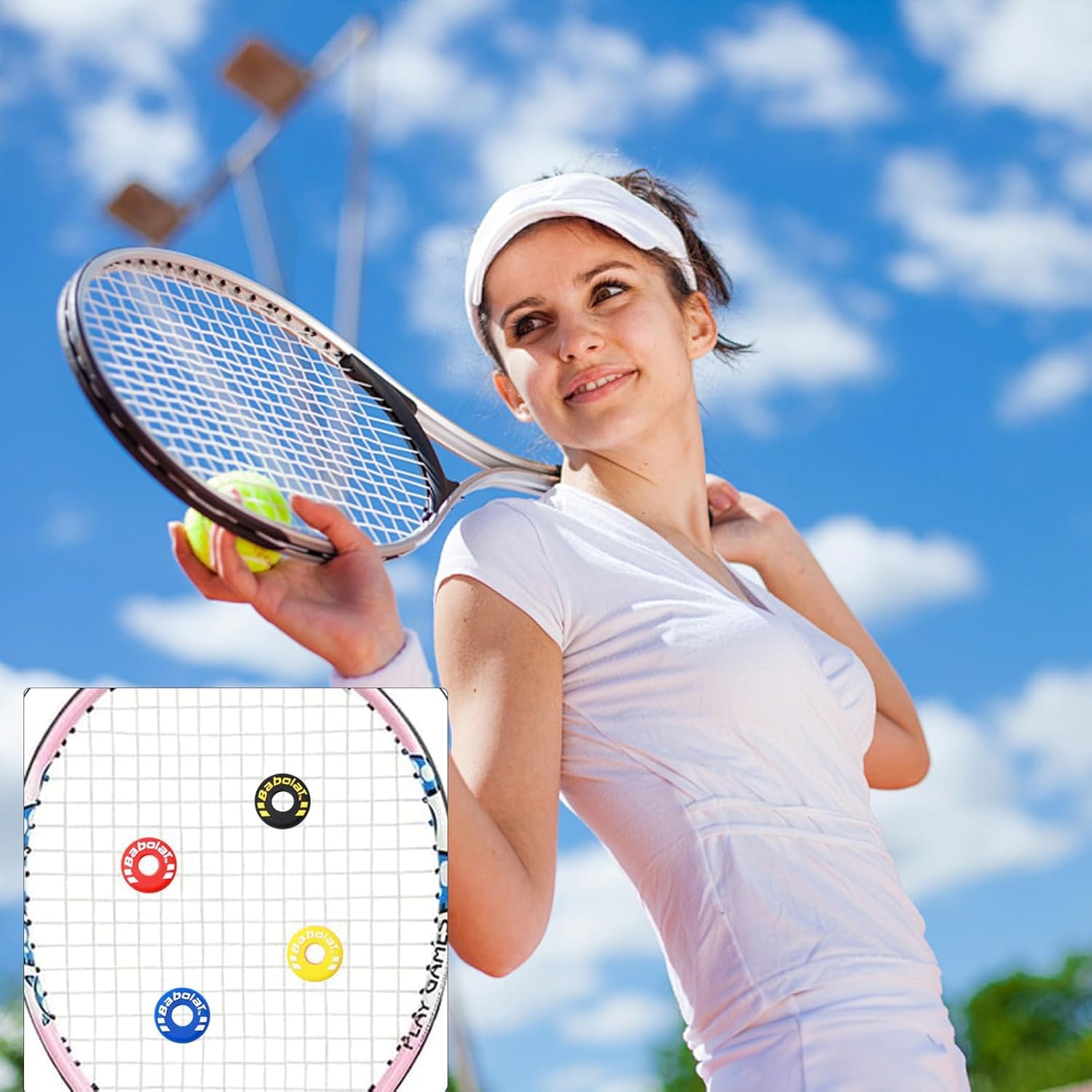 Ammortizzatori in silicone per racchette da tennis Confezione da 8