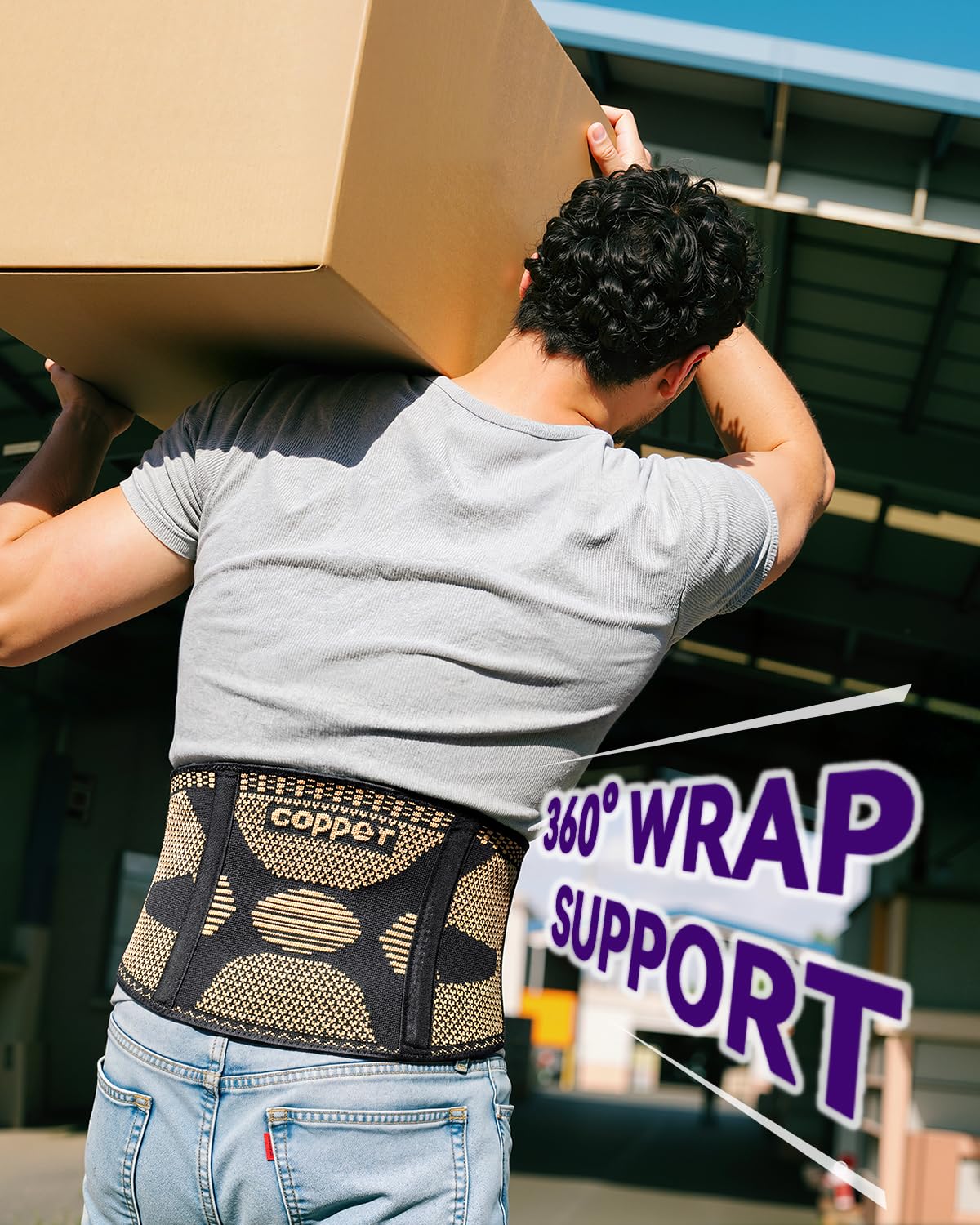 Copper Back Braces for Lower Back Pain, Breathable Lumbar Support Belt for Men and Women, Lower Back Brace for Herniated Disc, Sciatica, Scoliosis, Heavy Lifting (Black, X-Large) - Image 7