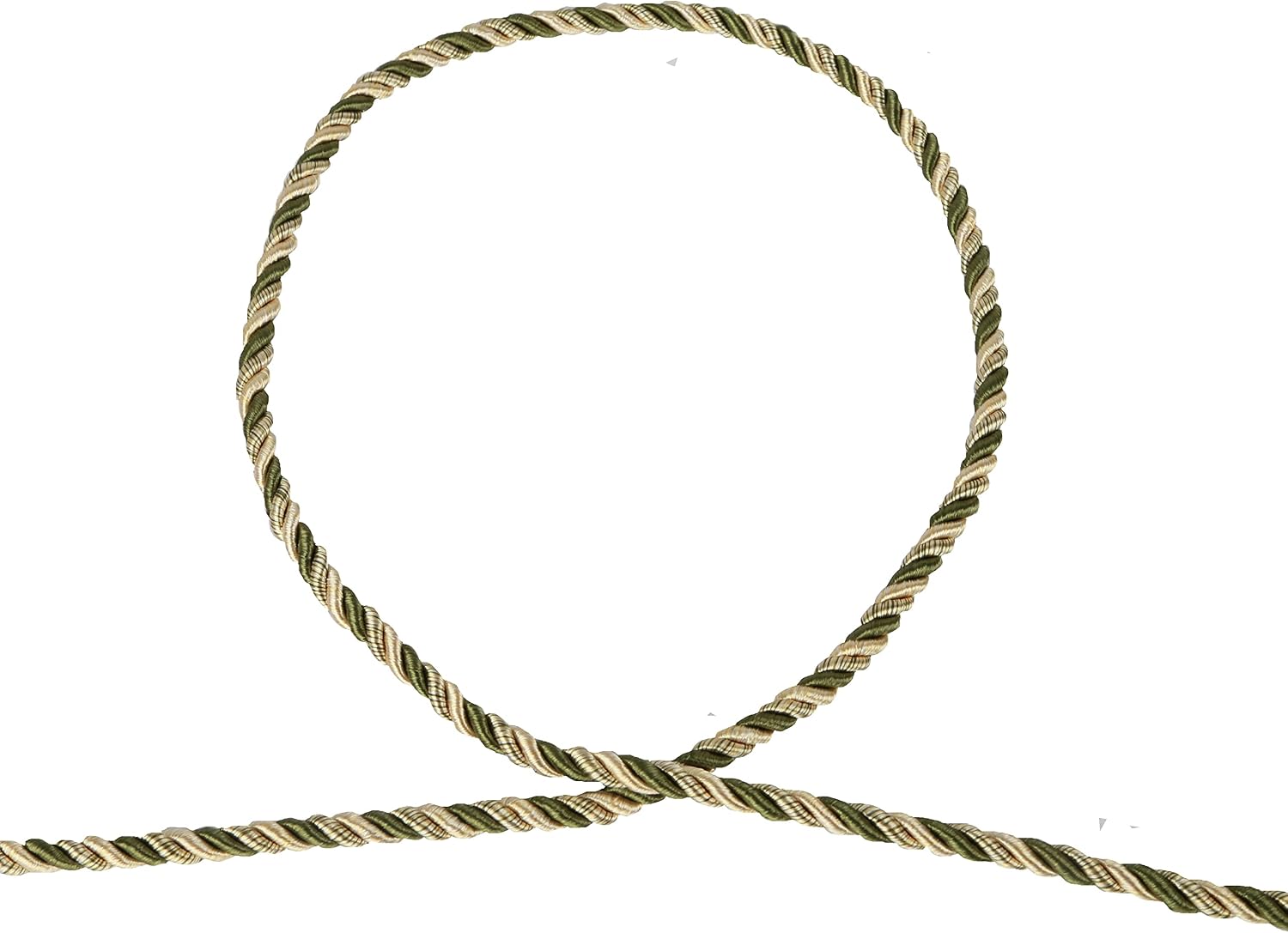 BEL AVENIR 6mm 16Yards Twisted Cord Rope Trim Craft Decorative Nylon Rope Handmade Cording for Sewing Crafts Upholstery Home Décor (Mix Green)