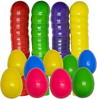 Higoala 22 Fillable Plastic Easter Egg Hunt Party Supply Pack - 2.5 inch Assorted Color Plastic Eggs