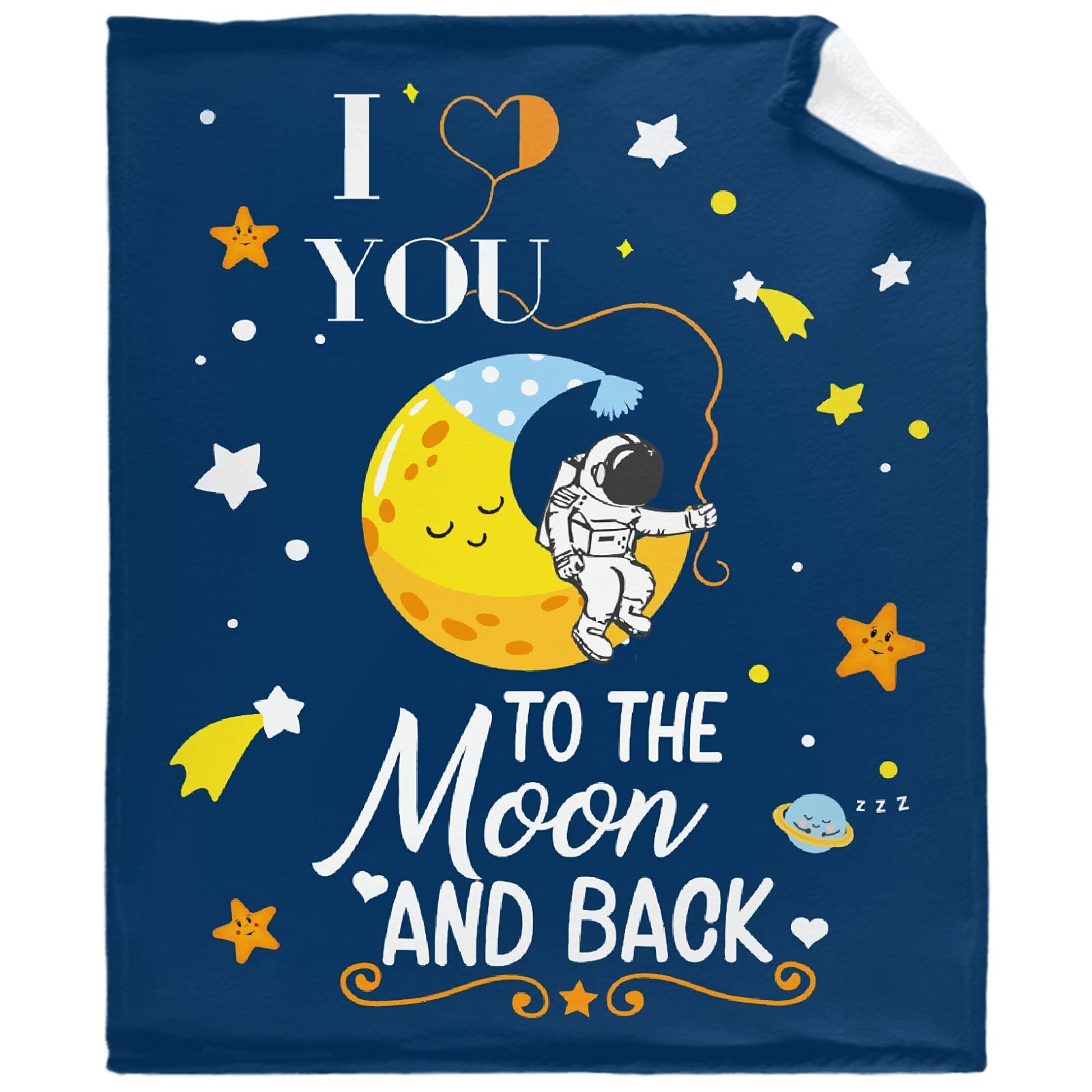 I Love You to The Moon and Back Throw Blanket - ​Super Soft Flannel Fleece Blanket with Teen Girls, Plush Lightweight Fuzzy Cozy Blanket Microfiber for Couch S 50"X40" for Kid
